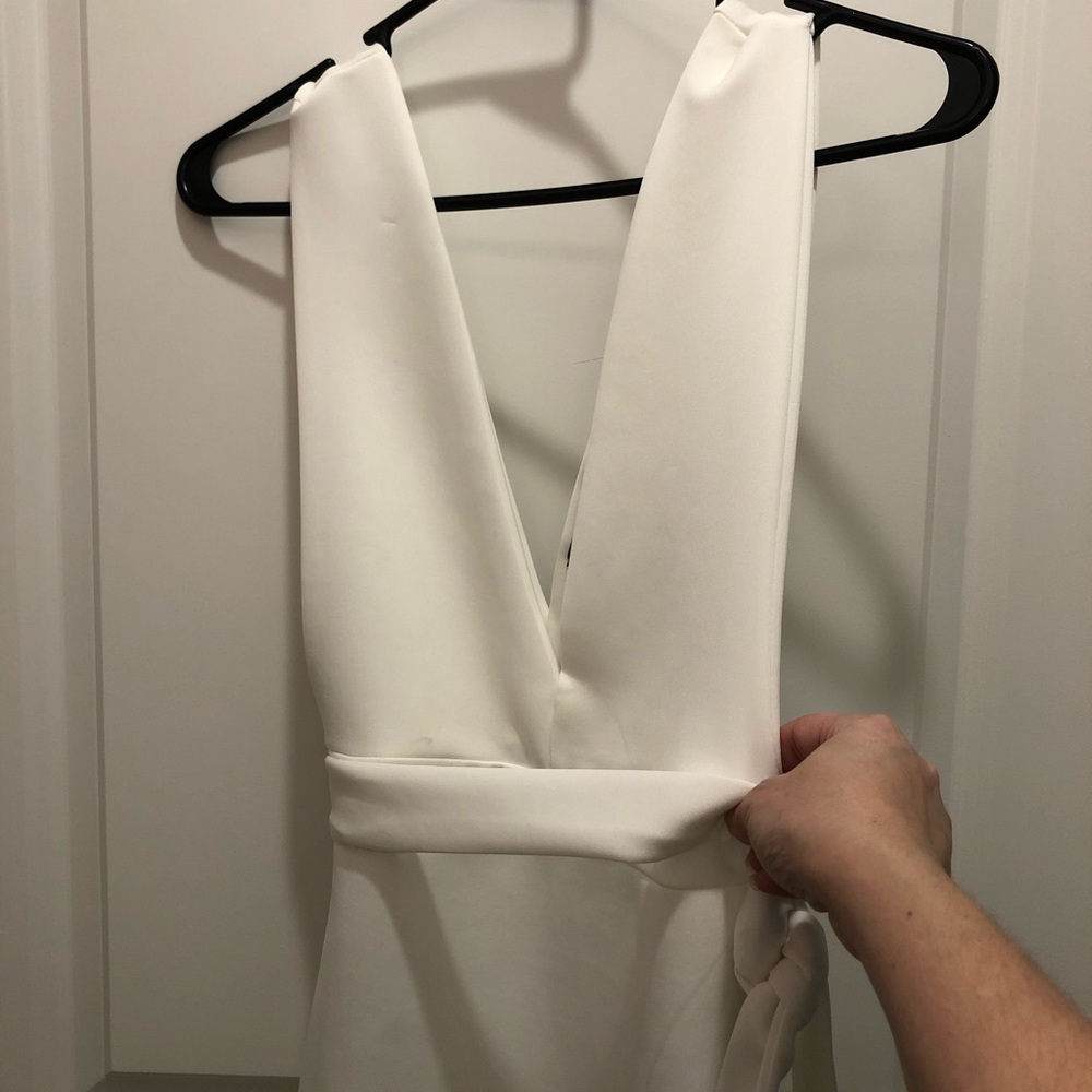 White scuba midi dress